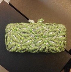Multi Pink Lips Crystal  Clutch Purse