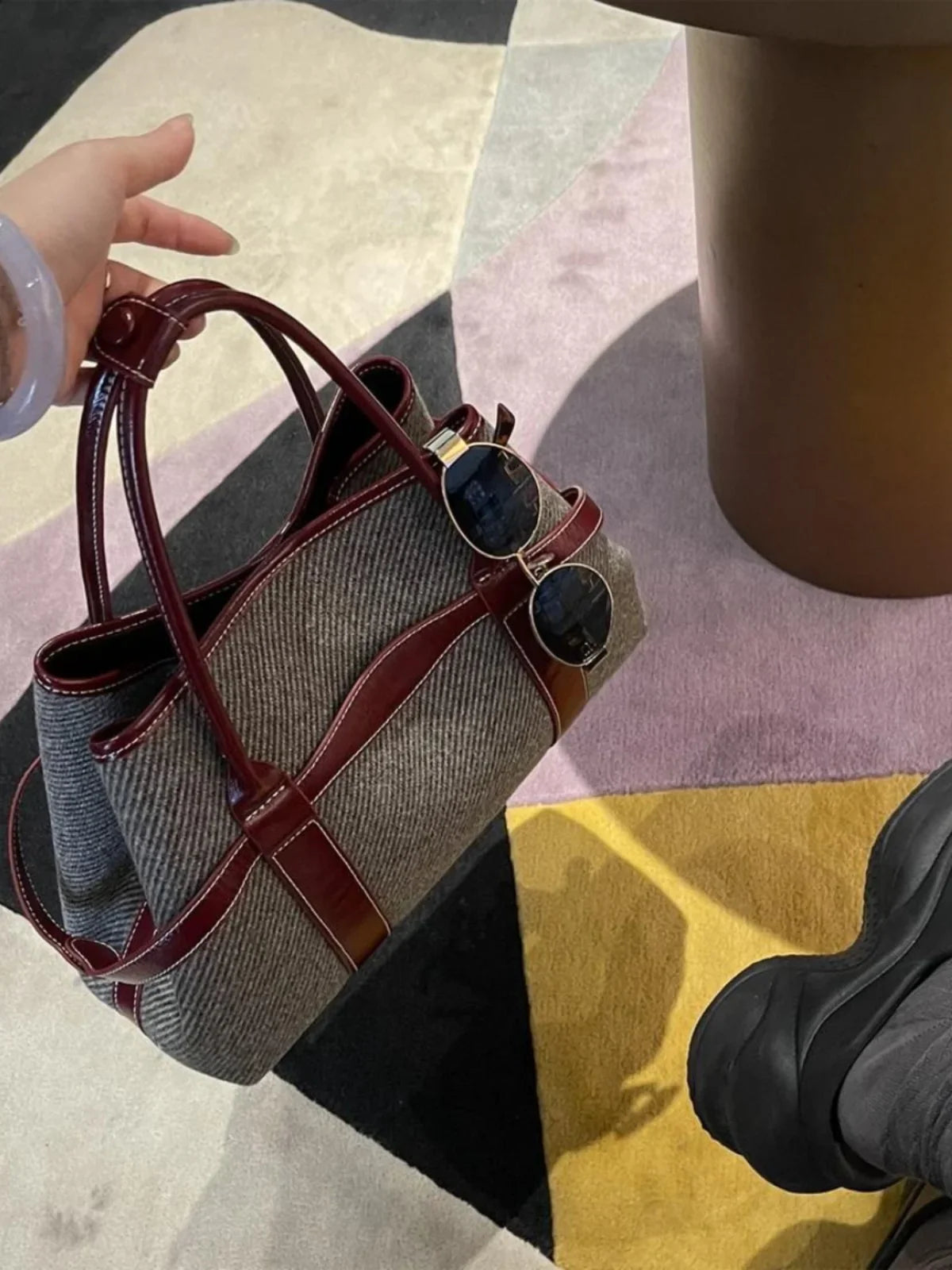 Large Capacity Crossbody Solid Top-Handle Bag
