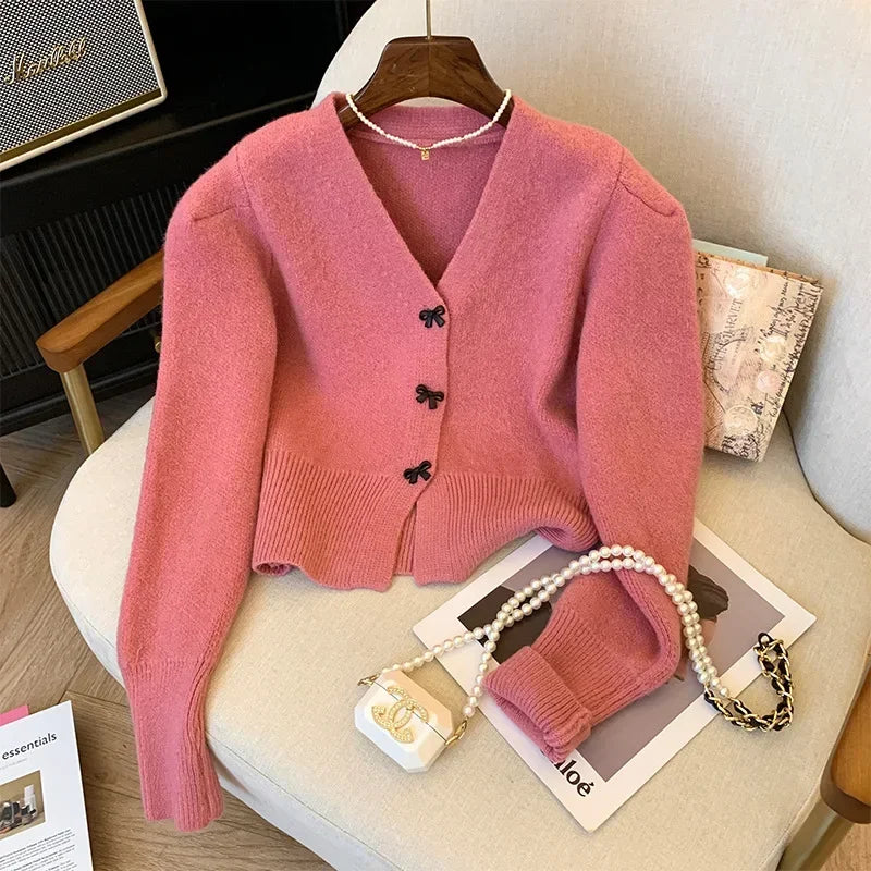 Bow Knitted Long Sleeve Kawaii Sweaters