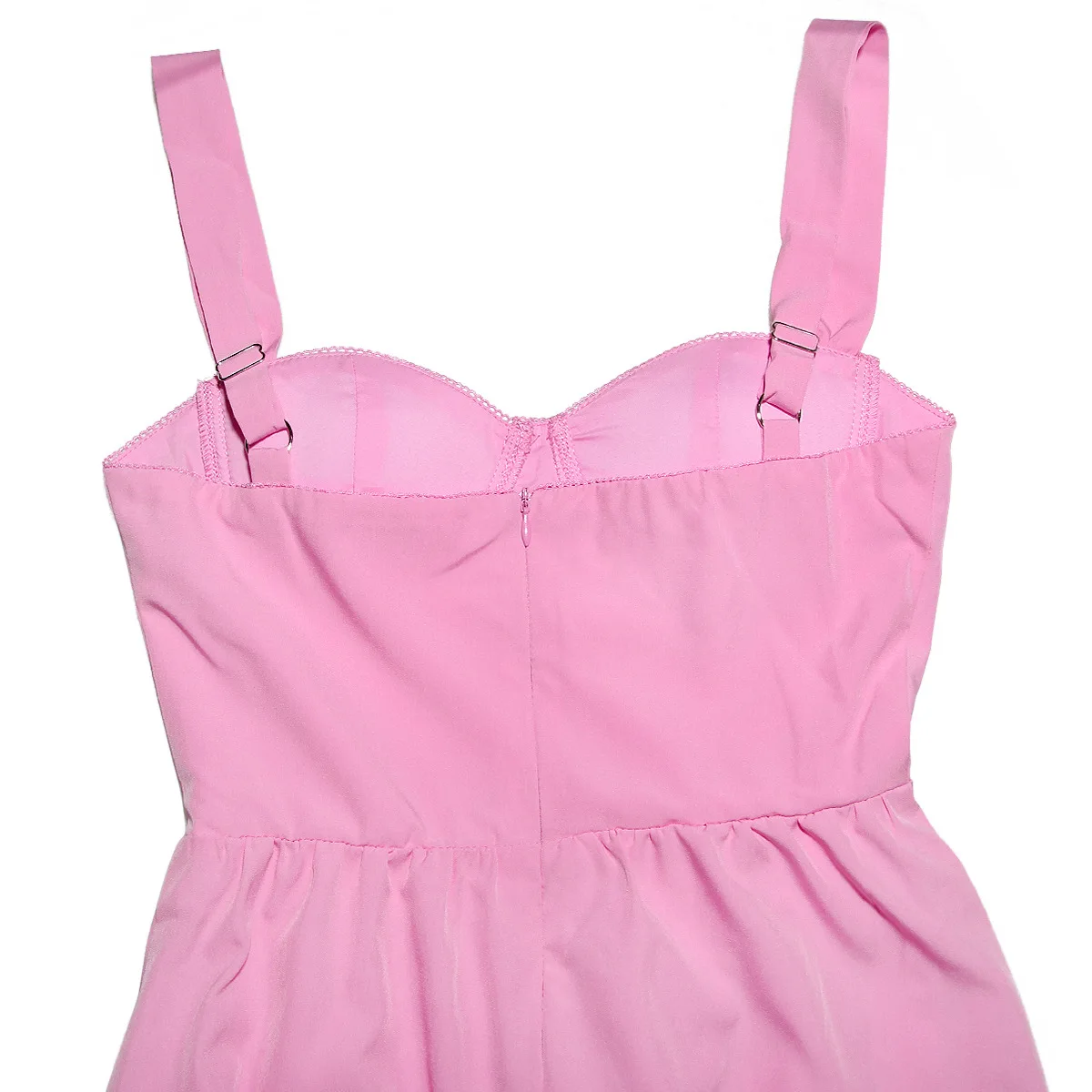 Pink Layered Midi A-Line Dress