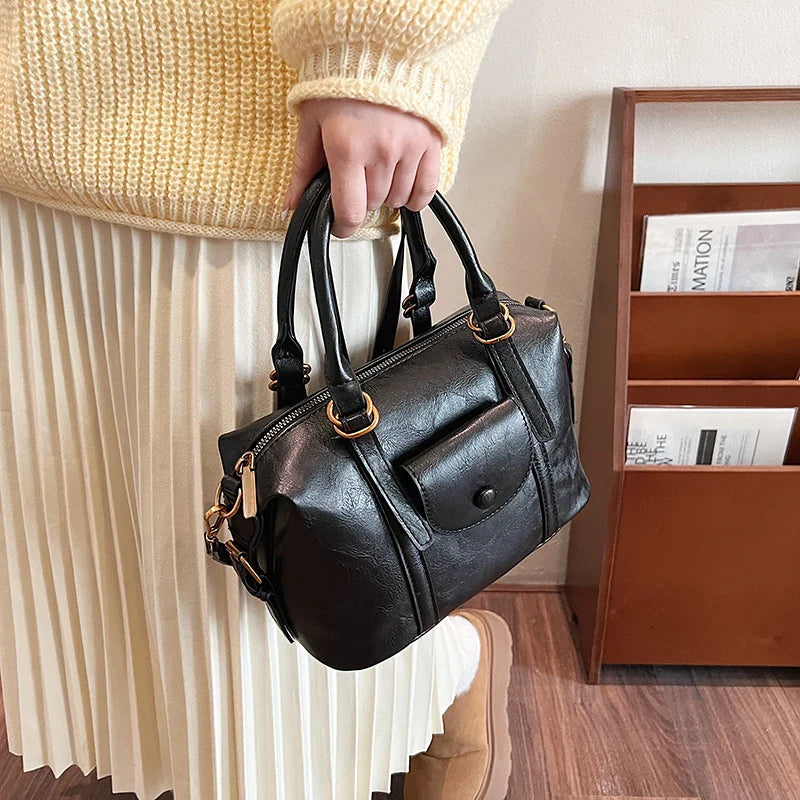 Pillow Design Small Faux Leather Crossbody Bag