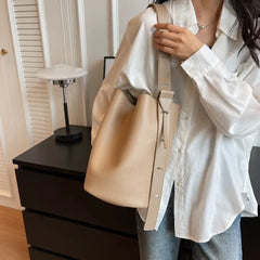 Retro Solid Color Leather Shoulder Bags