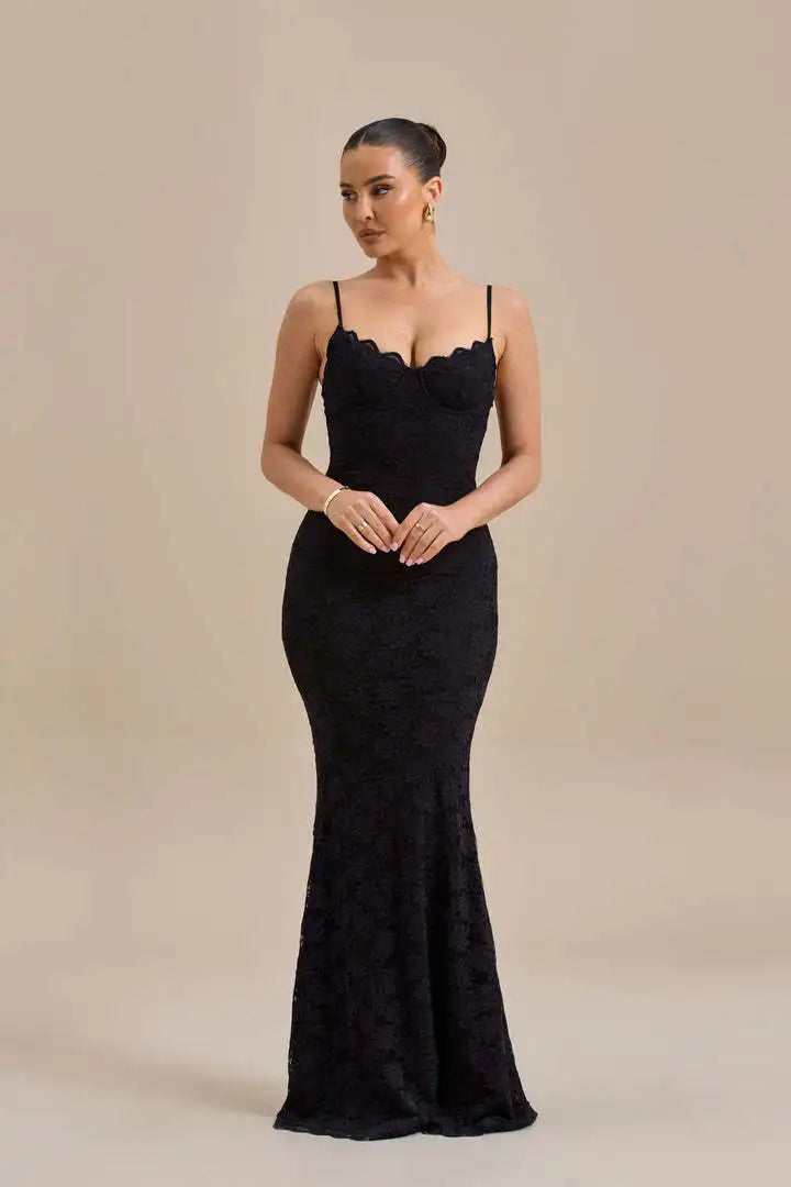 Spaghetti Strap Backless Maxi Dress