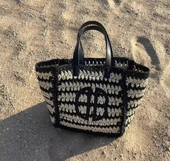 Straw Hand Woven Shopper Tote Bag