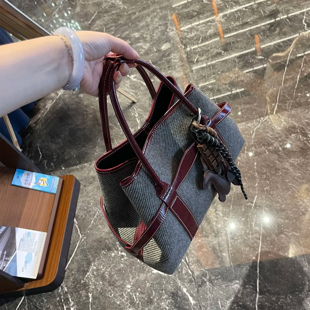 Large Capacity Crossbody Solid Top-Handle Bag
