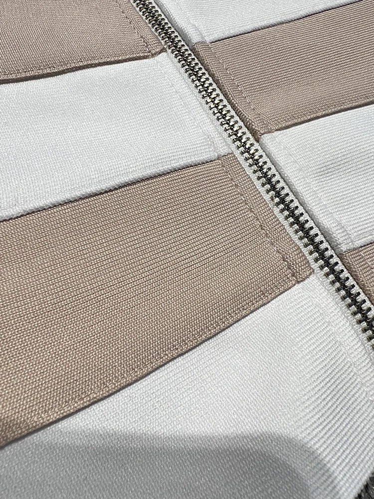 Strapless Irregular Patchwork Hollow Out Bandage Tops