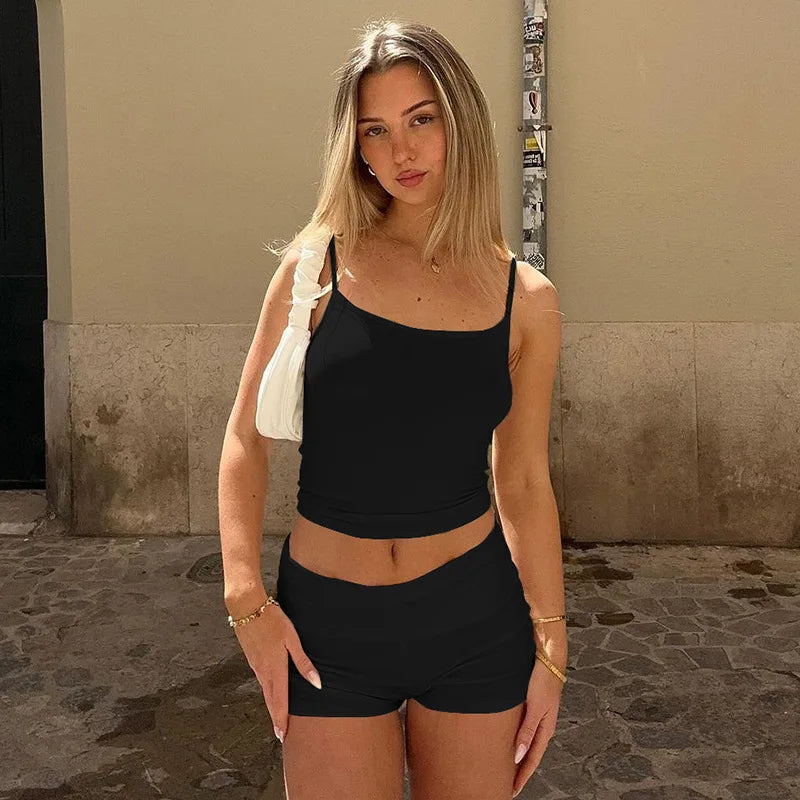 Camisole Top and Female Shorts Two Piece Set