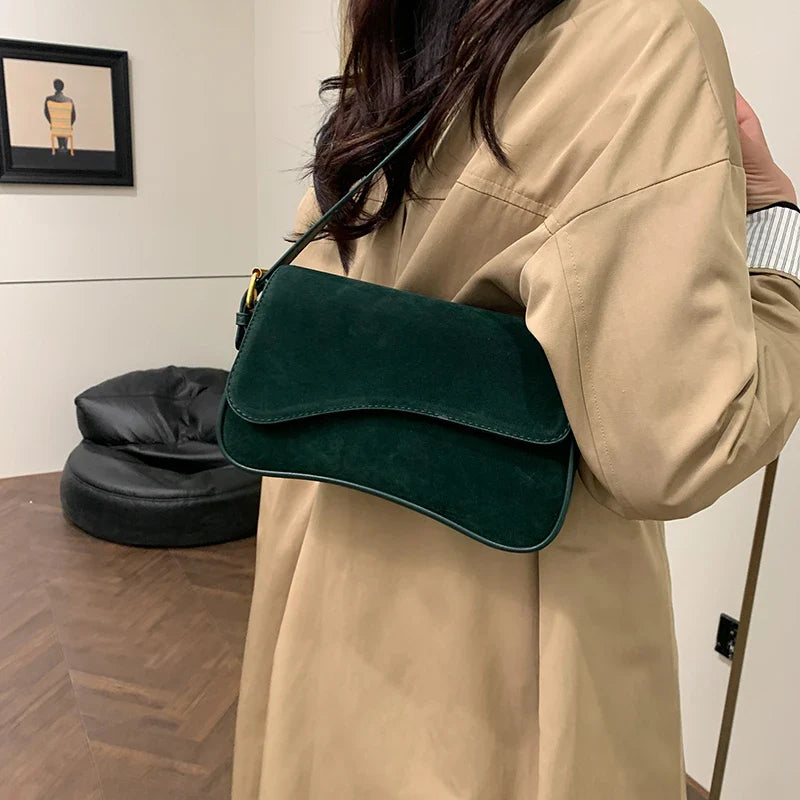 Small Vintage Faux Leather Underarm Bag
