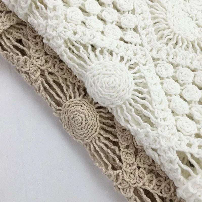 Crochet Hollow Out Geometric Pattern Knitted Top