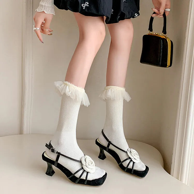Handmade 3D Flower Open-Toe Sandals