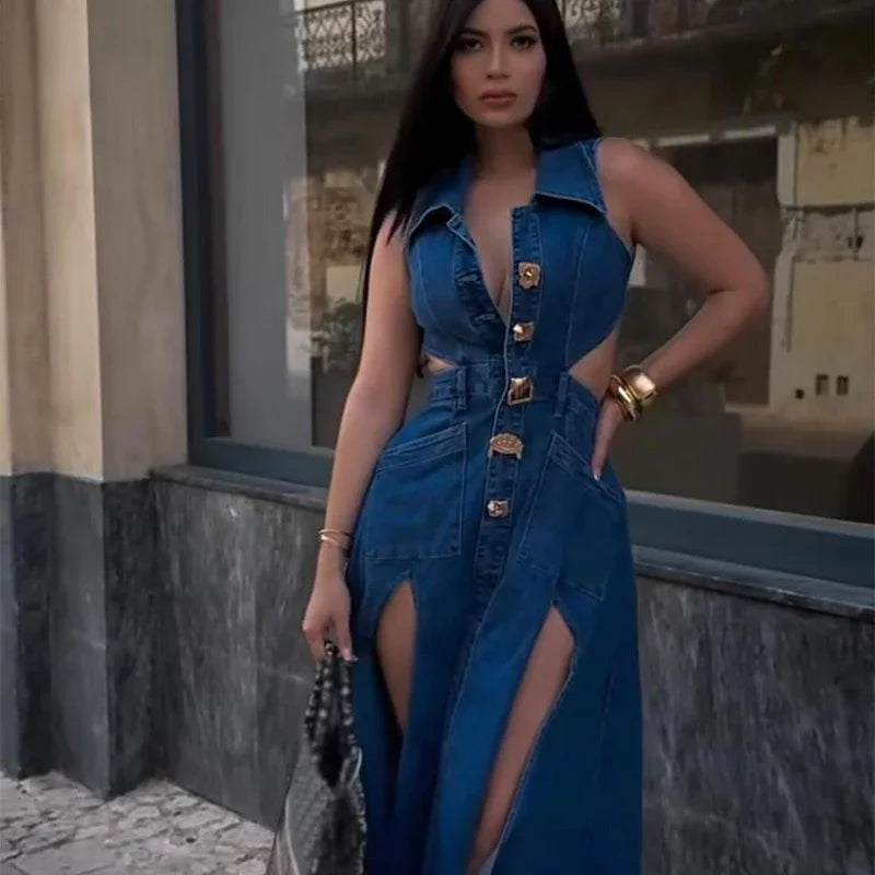 Denim Maxi Dress