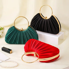 Vintage Pleated Evening Clutch Bag