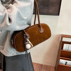 Faux Suede Retro Shoulder Bag for Women