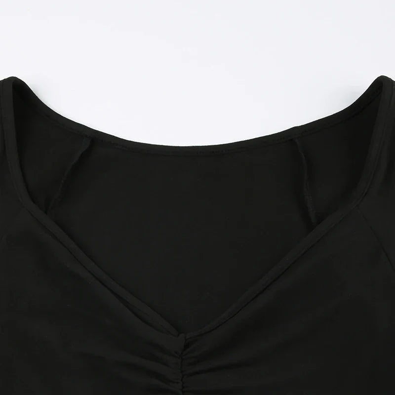 Basic Skinny Folds Sexy Crop Top