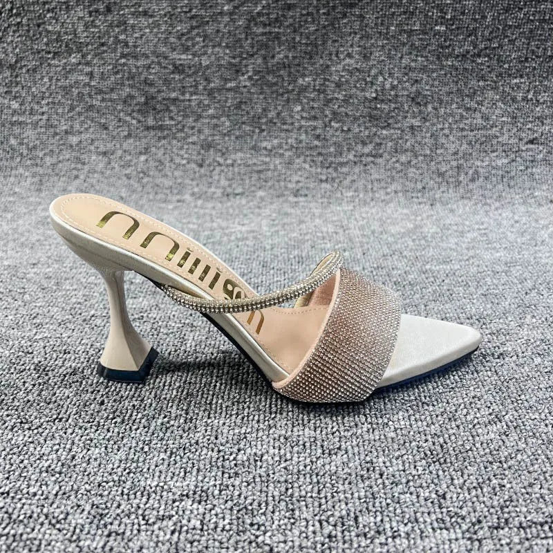 Rhinestone Pointed Toe Sandals