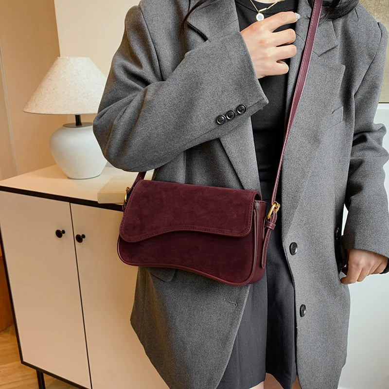 Small Vintage Faux Leather Underarm Bag