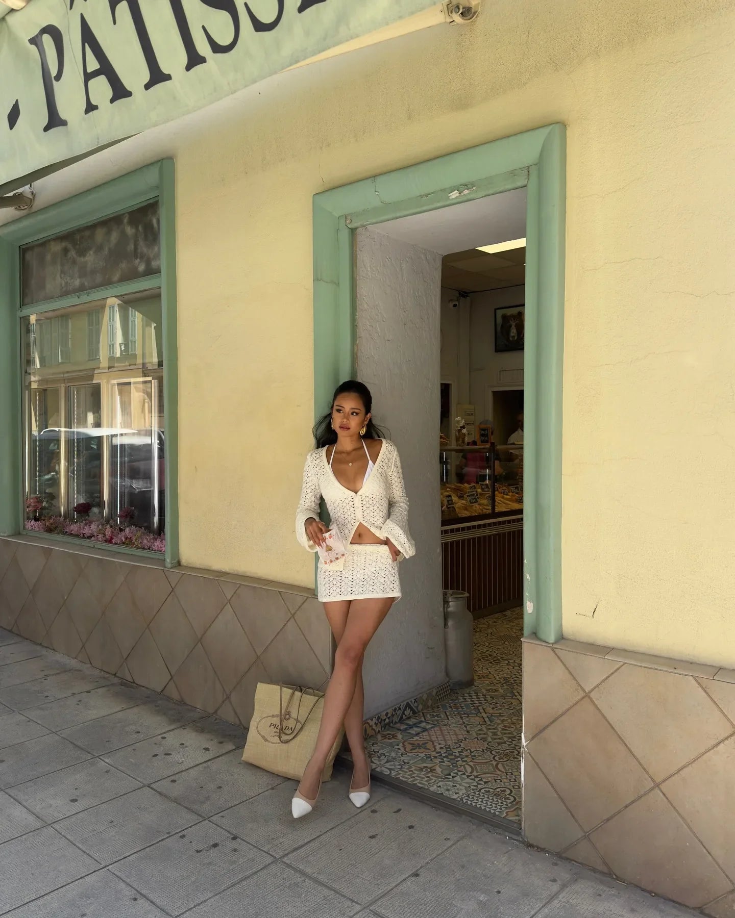 Crochet Cardigan & Mini Skirt Set