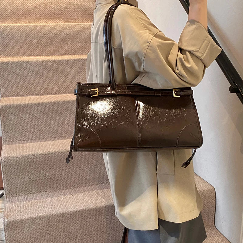Faux Leather Retro Underarm Bags