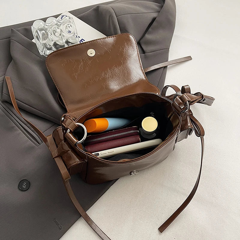 Faux Leather Trend Y2K Bow Tie Handbags