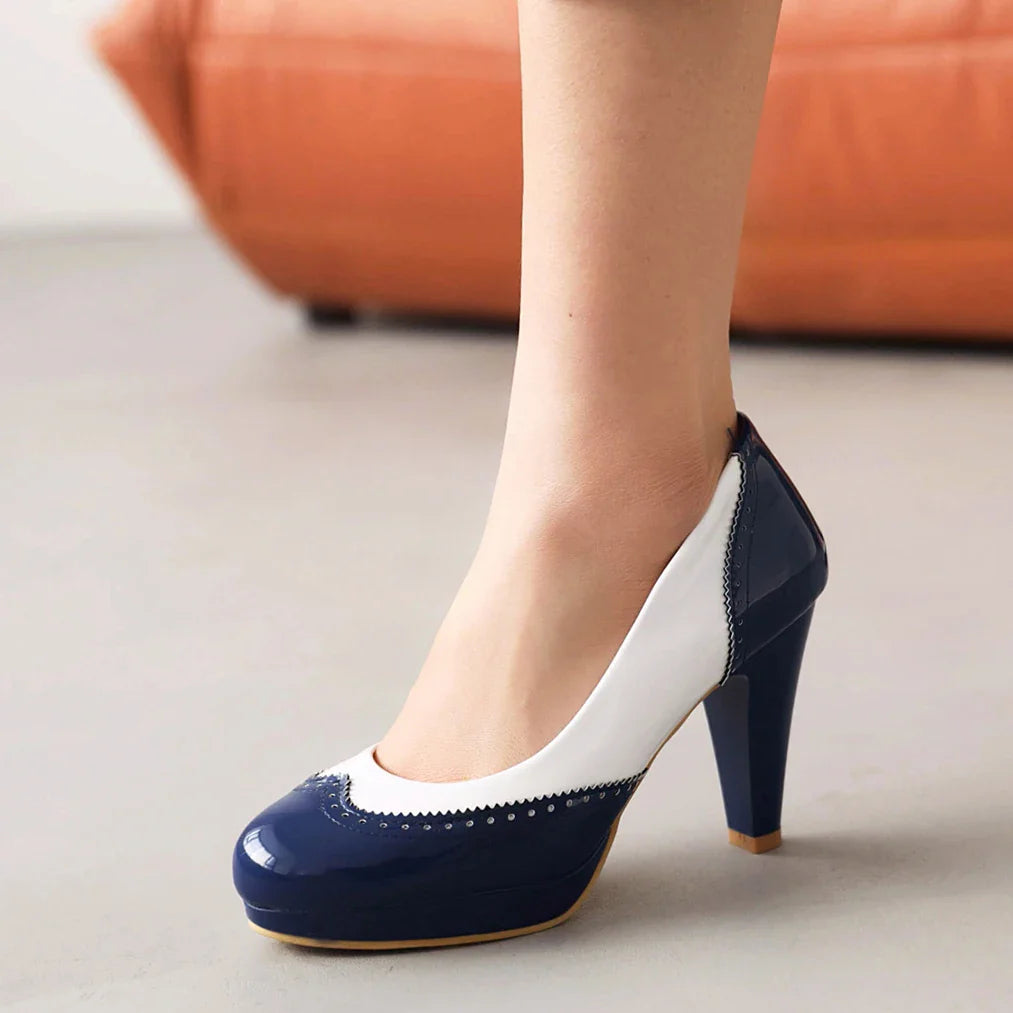 Pumps Thick Heel Round Toe Shoes