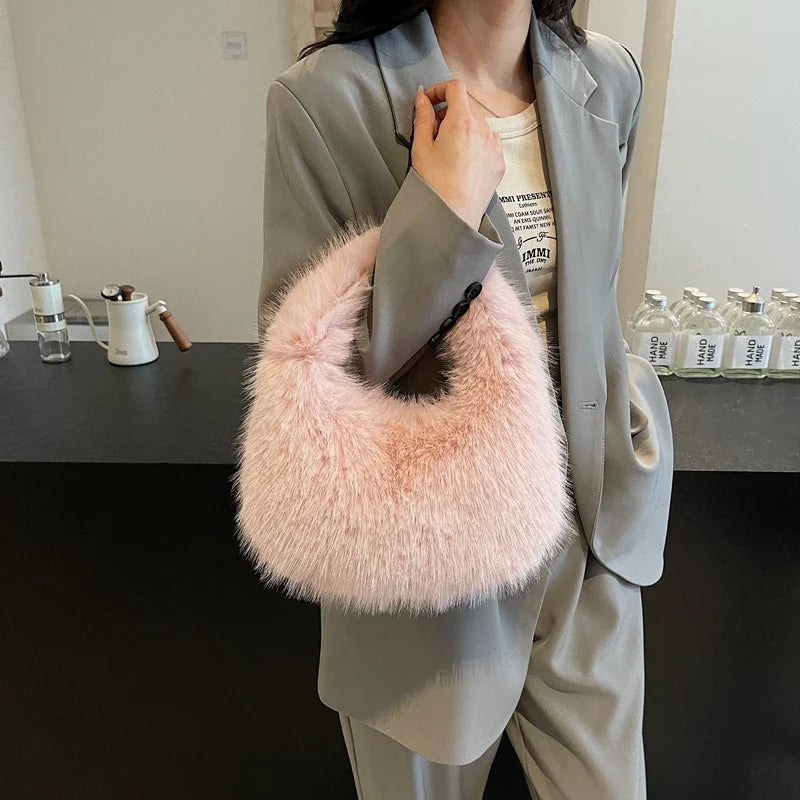 Cute Small Faux Fur Shoulder Bags