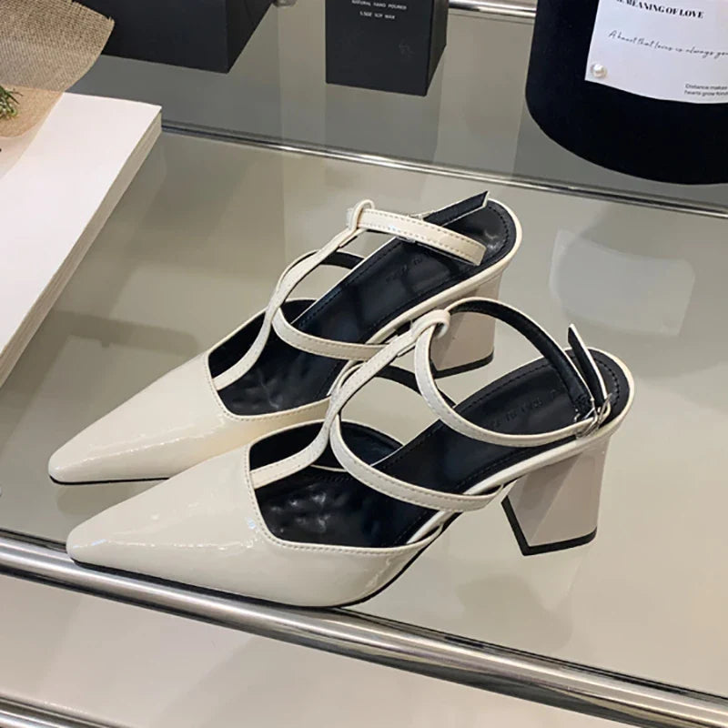 T-Strap Cover Toe Slingbacks Sandals