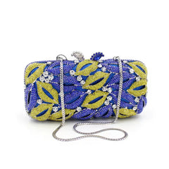 Multi Pink Lips Crystal  Clutch Purse