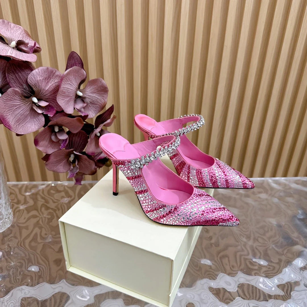 Silk Crystals Super High Heeled Shoes