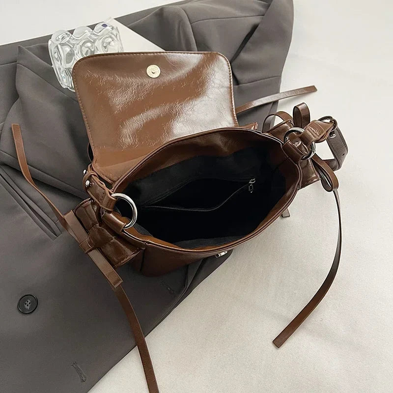 Faux Leather Trend Y2K Bow Tie Handbags