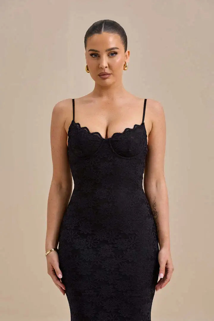 Spaghetti Strap Backless Maxi Dress