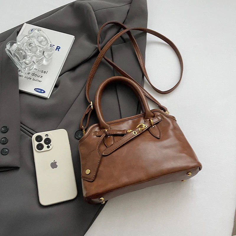 Hasp Cell Phone Pocket Shoulder Bags