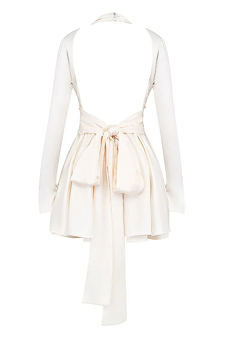 White Satin Mini Dress