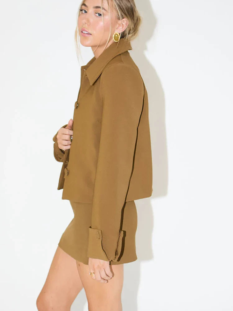 Women's Skirt Suits Casual Two Piece Sets