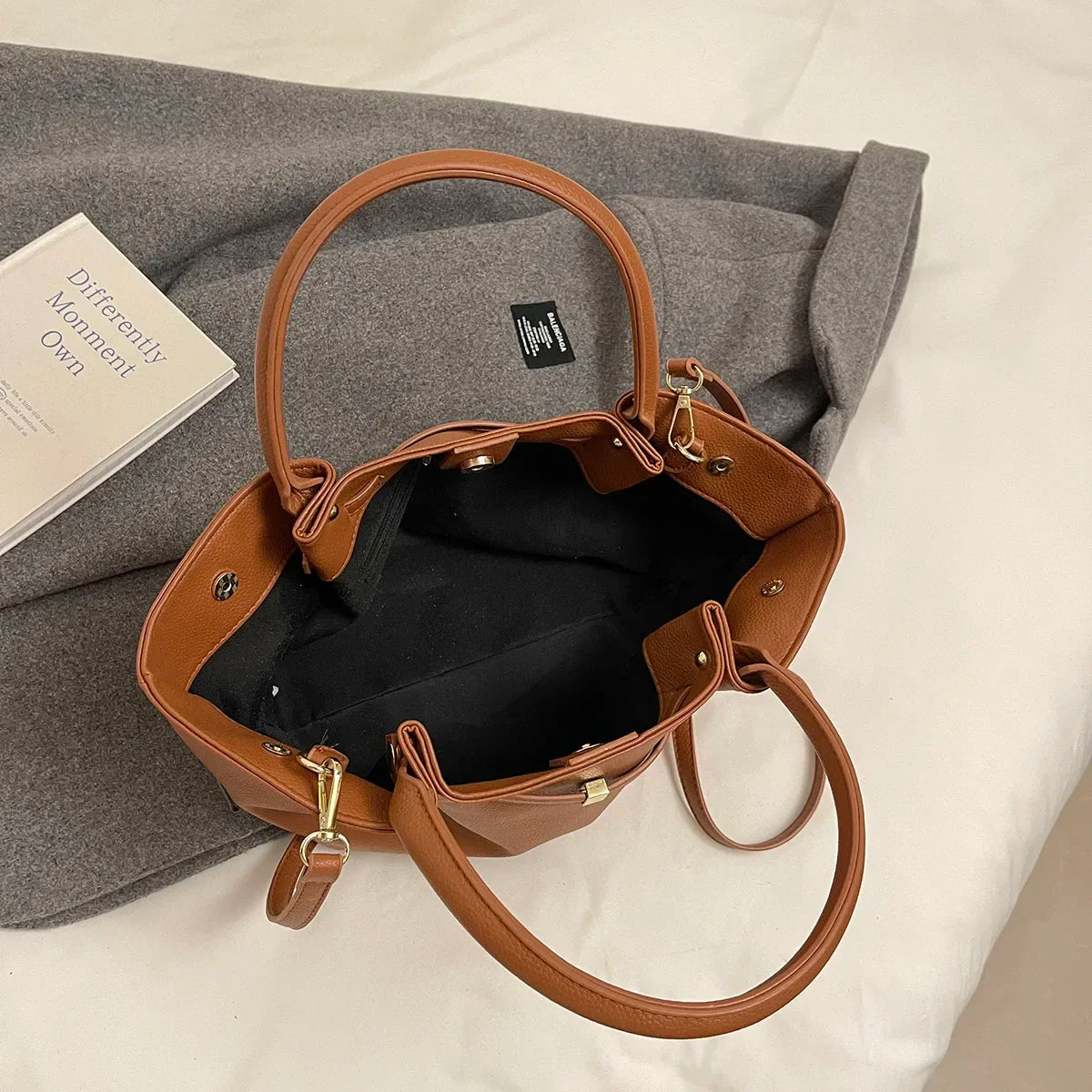 Faux Leather Tote Bag for Women