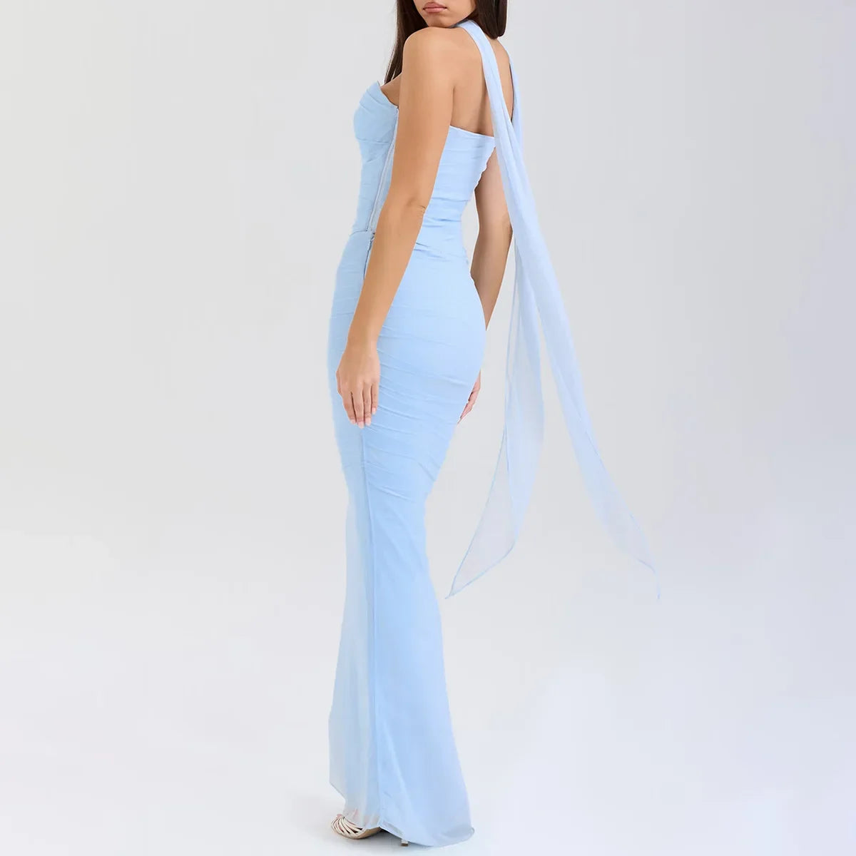 Mesh Corset And Midi Skirt Two Piece Set