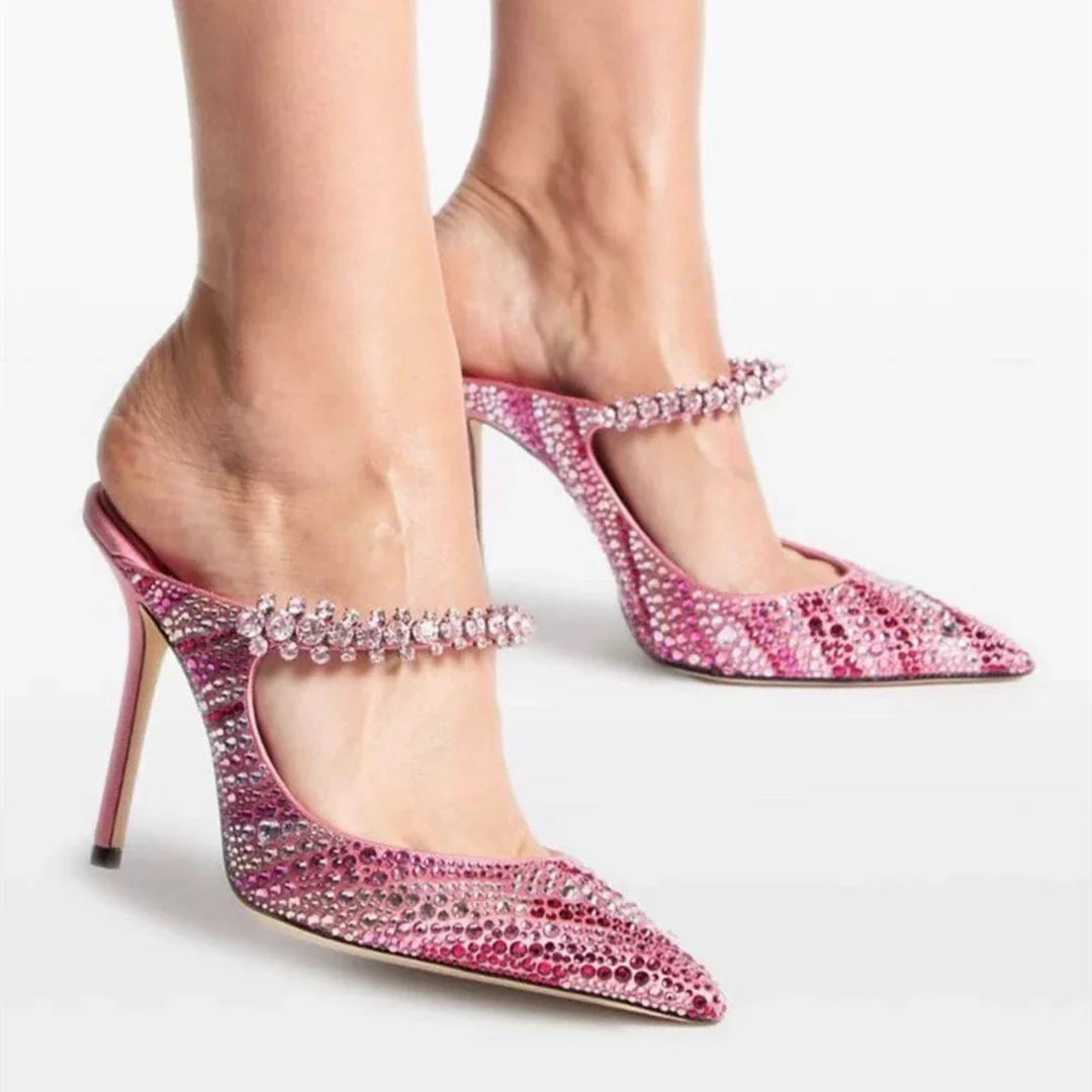 Silk Crystals Super High Heeled Shoes