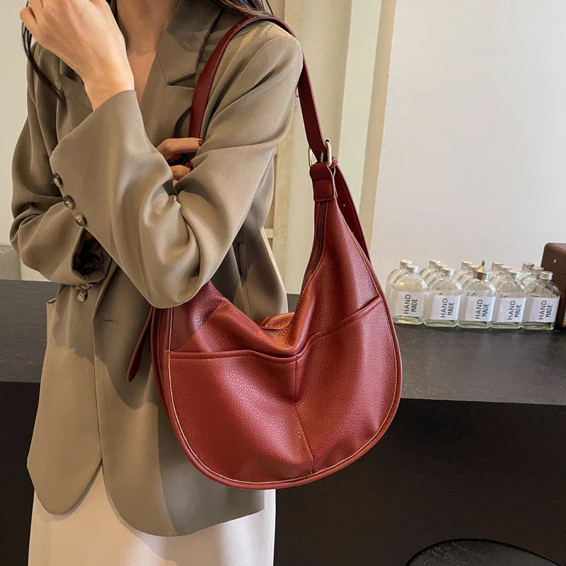 Soft Solid Retro Design Shoulder Bags