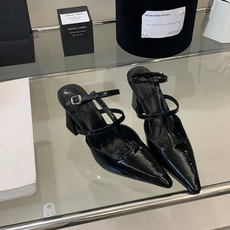 T-Strap Cover Toe Slingbacks Sandals