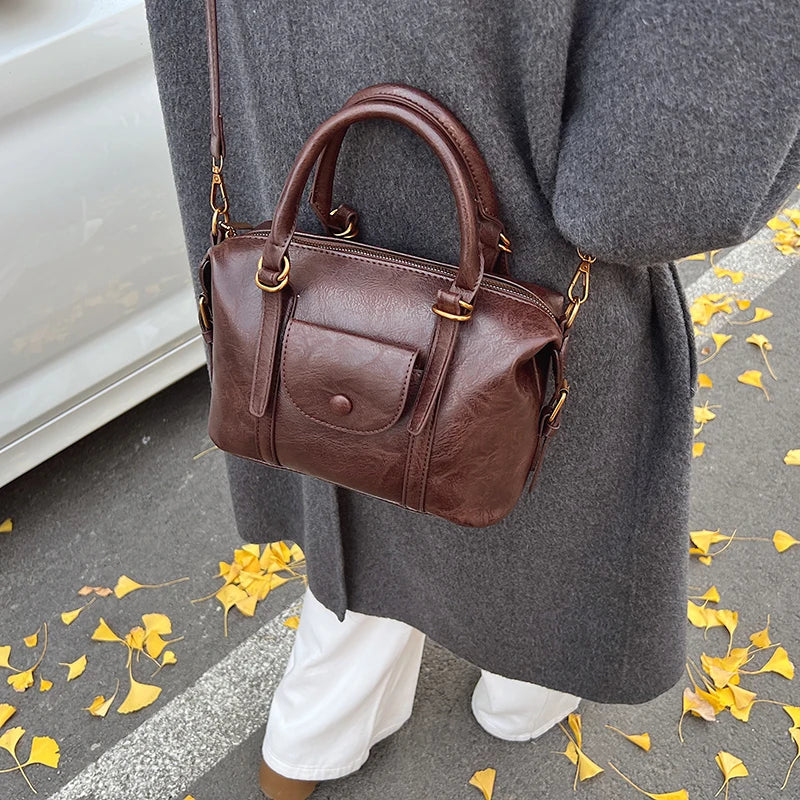 Pillow Design Small Faux Leather Crossbody Bag