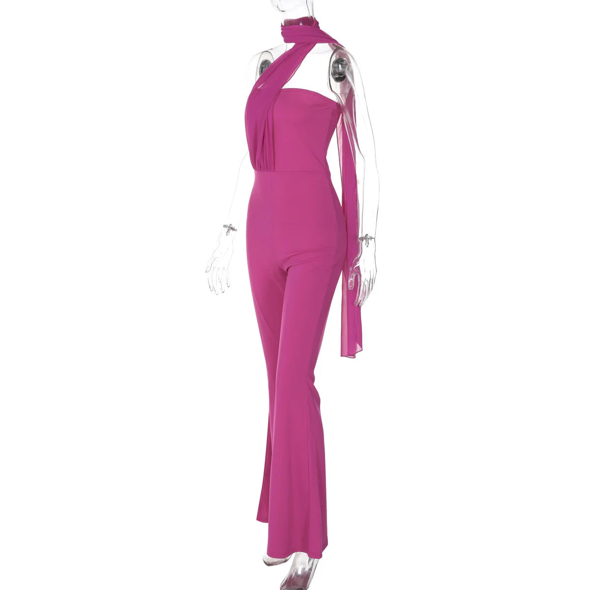 Draped Tube Solid Jumpsuit