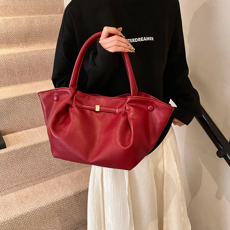 Faux Leather Tote Bag for Women