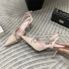 Crystal Butterfly-knot Thin High Heeled Pumps
