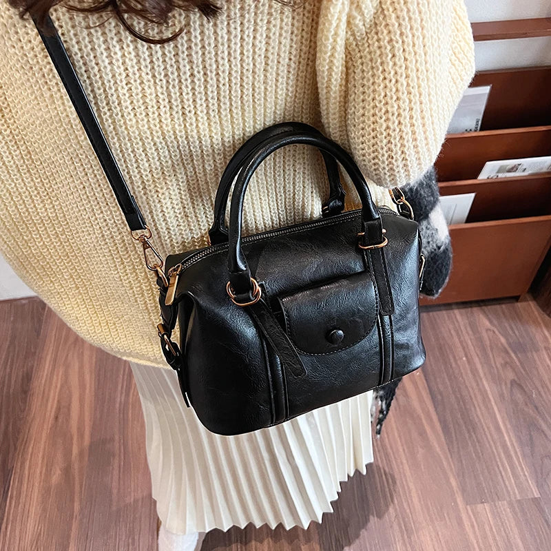 Pillow Design Small Faux Leather Crossbody Bag