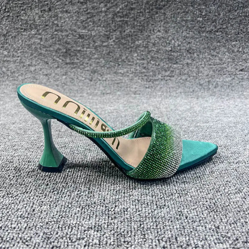 Rhinestone Pointed Toe Sandals