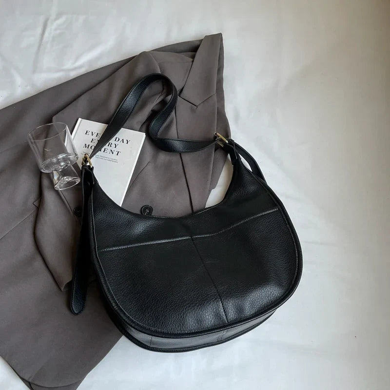 Soft Solid Retro Design Shoulder Bags
