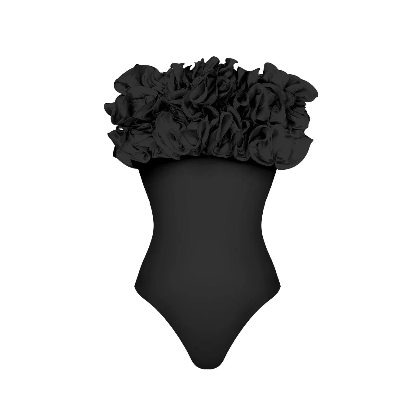 Flower Ruffle Push-Up Off-Shoulder Swimwear Set