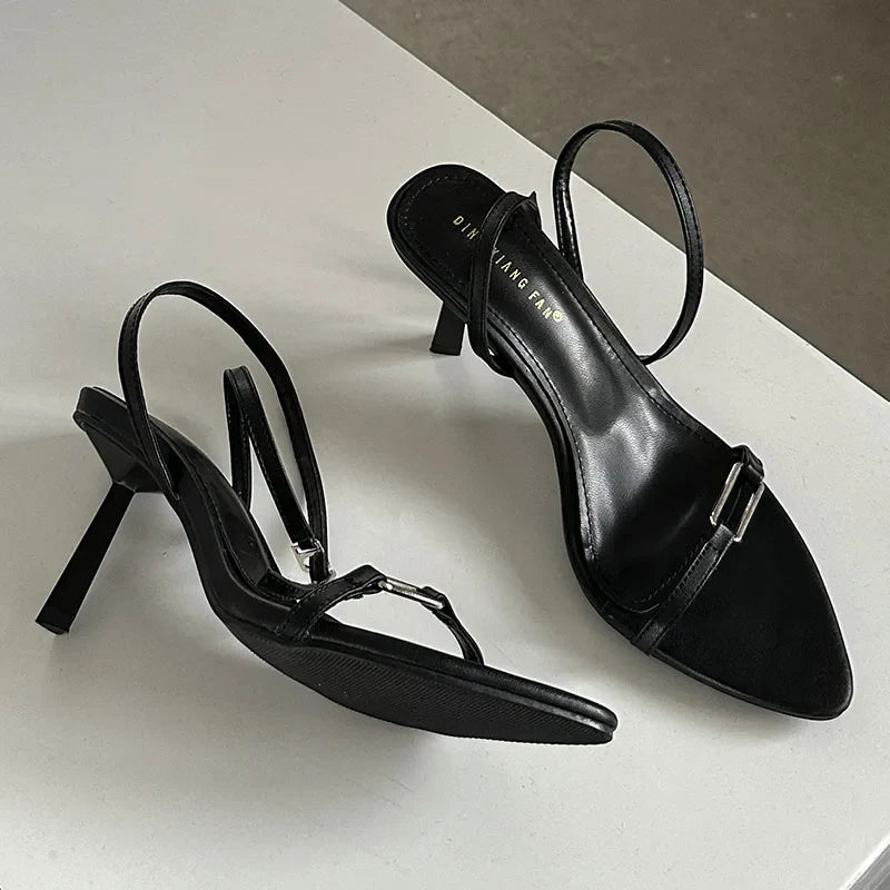 Pointed Toe Ankle Buckle Strap Sandals