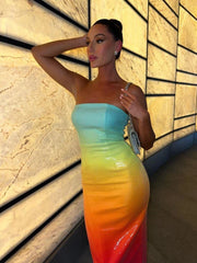 Sequin Ombre Midi Dress