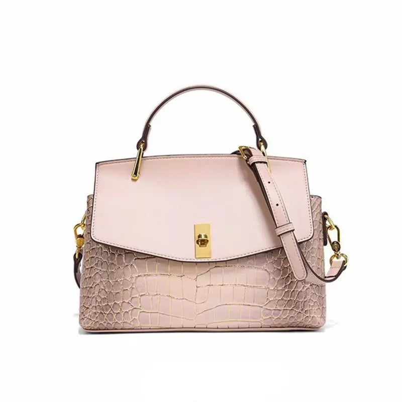 Women's Crocodile Pattern Leather Shell Bags