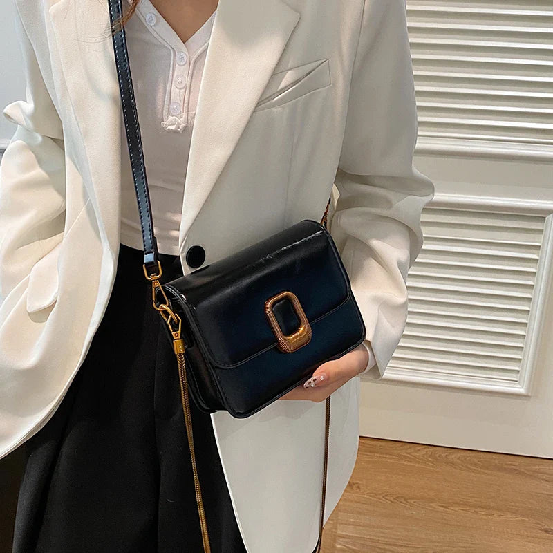 Mini PU Leather Flap Crossbody Bag